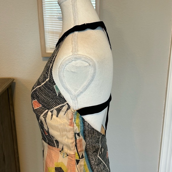Aryn Kanthropologie Aztec High Low Silk Dress, Size Small - Picture 8 of 17